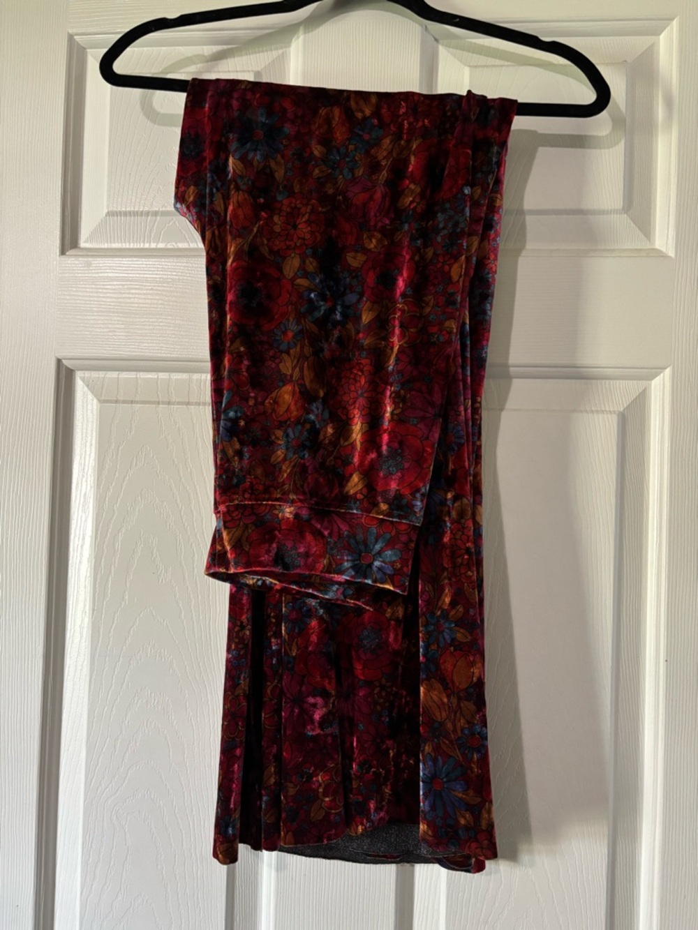 NATURAL LIFE Floral Velvet Bell-Bottoms - Picture 2 of 3